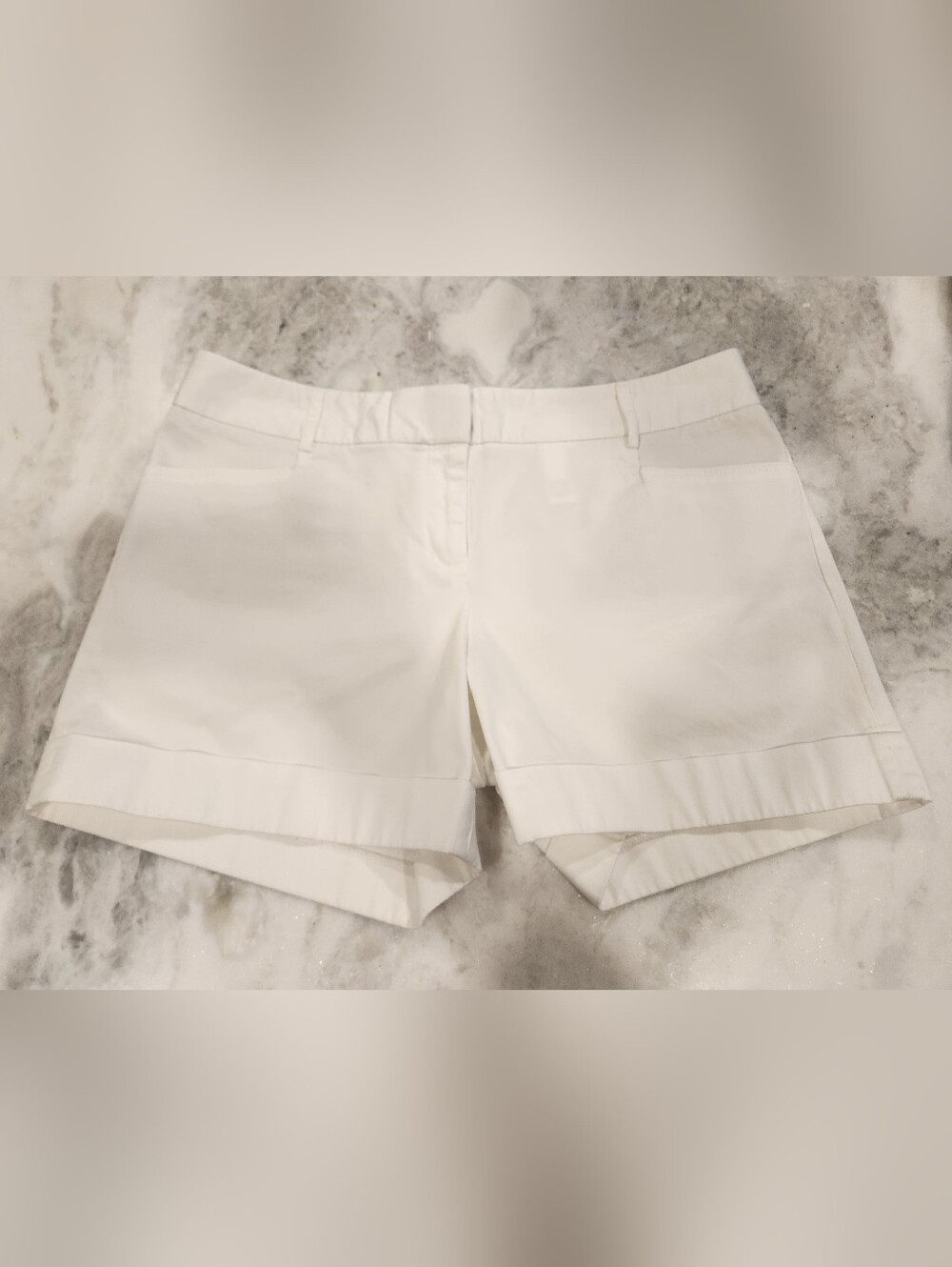 Express Editor Style White Women's Tailored Cuffed Shorts